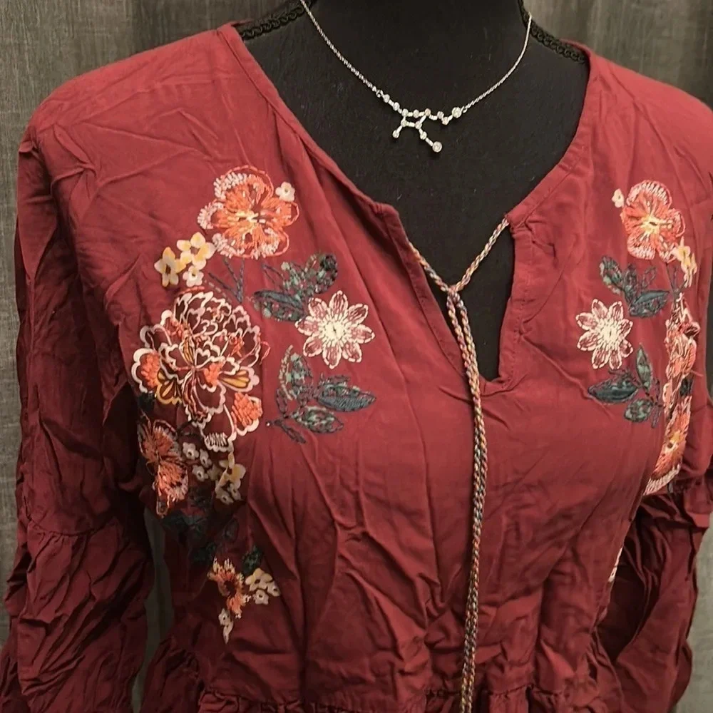 Red Chelsea & Violet Blouse